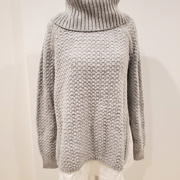 LOFT Sweaters - LOFT Long Sleeve Grey Knitted Turtleneck Sweater